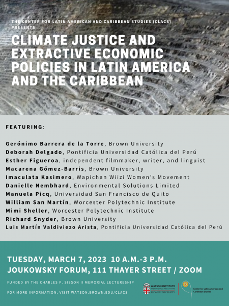Climate Justice and Extractive Economic Policies in LAC event poster.