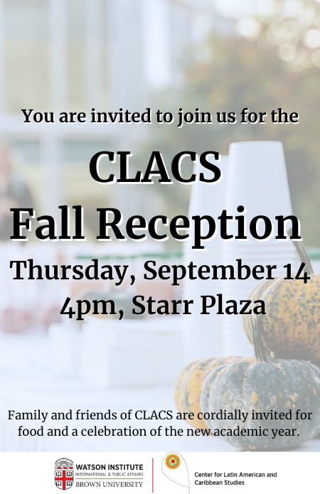 CLACS Fall Reception September 14 at 4pm 