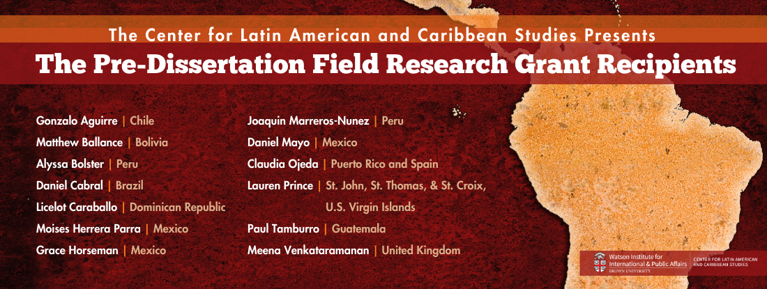 The Pre-Dissertation Field Research Grant Recipients