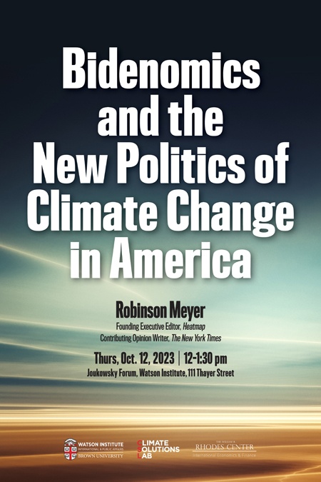 Bidenomics and the New Politics of Climate Change in America