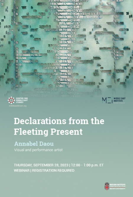 Annabel Daou, Declarations from a Fleeting Present, event poster 