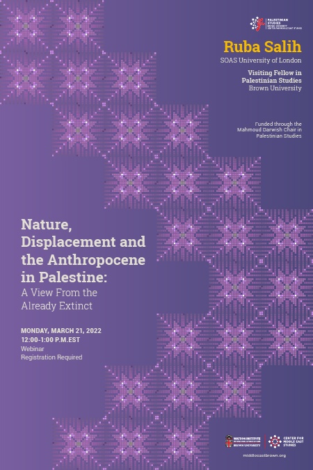 Nature, Displacement and the Anthropocene in Palestine Poster