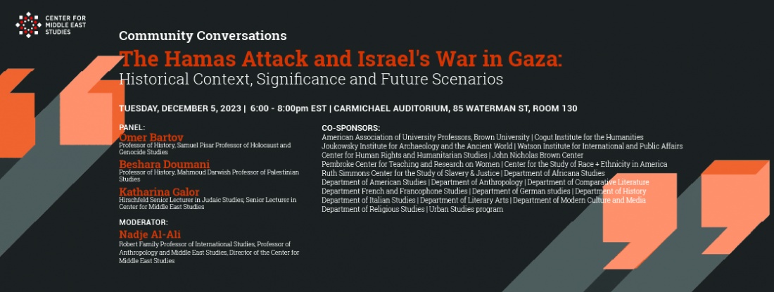 CMES Community Conversations Hamas Attack and Israel's War in Gaza