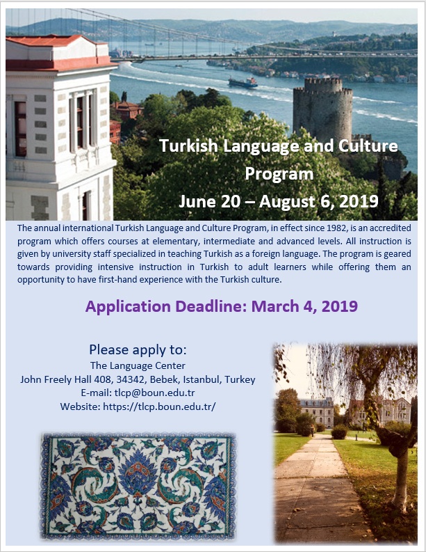 Turkish Language and Culture Program flyer