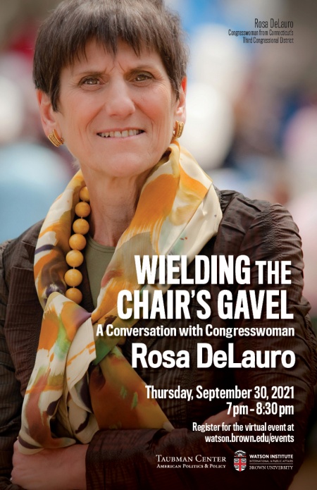 Wielding the Chair's Gavel poster with Rosa DeLauro  