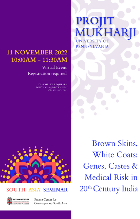 Brown Skins, White Coats: Genes, Castes and Medical Risk in Twentieth-century India