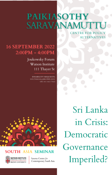 Sri Lanka in Crisis: Democratic Governance Imperiled?