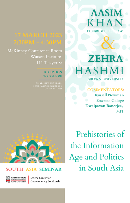 Prehistories of the Information Age and the Politics in South Asia