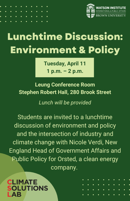 Lunchtime discussion of environment and policy