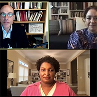 Stacey Abrams meets virtually for a conversation with Director Ed Steinfeld and Liz Garbus 