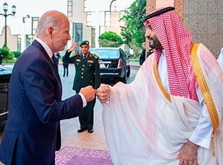 President Biden fist bump with Saudi Crown Prince Mohammed bin Salman