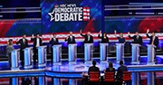 2020 Democratic presidential candidates during a debate