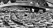 A traffic jam at the U.S.-Mexico border in 1969 during President Nixon's Operation Intercept
