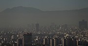 Smog sits over a city 