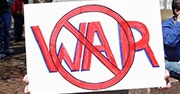Anti-war protester sign