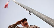 US Marine raises flag in Afghanistan