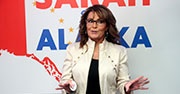 Sarah Palin addresses supporters at the opening of her new campaign headquarters in Anchorage, Alaska