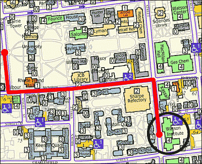 walking map of Watson Institute