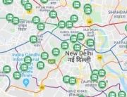map of Delhi with relief stations marked