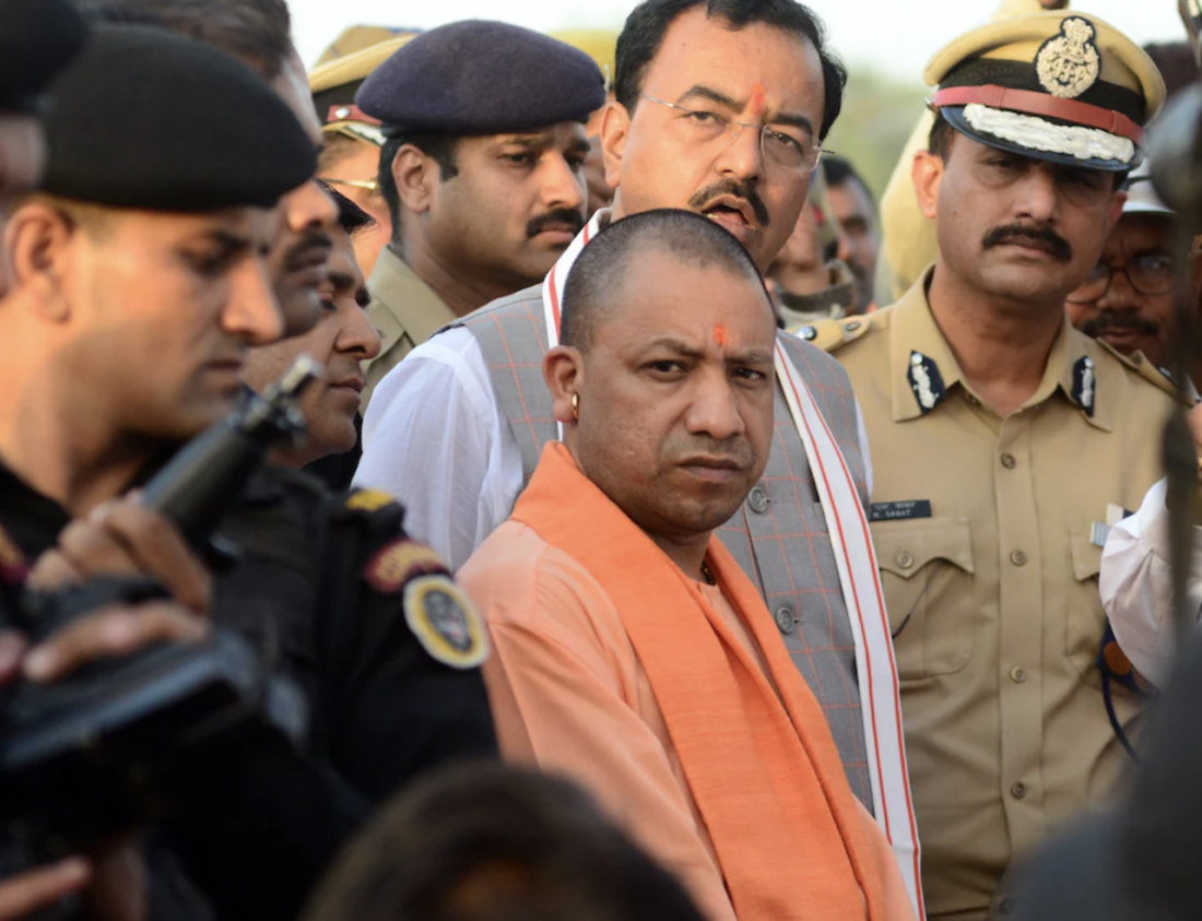 Yogi Adityanath, chief minister of Uttar Pradesh state in northern India, is promoting legislation encouraging two-children-only families. Critics accuse him of fomenting Hindu anger against the country's growing Muslim population. (Ritesh Shukla/NurPhoto/Getty Images)